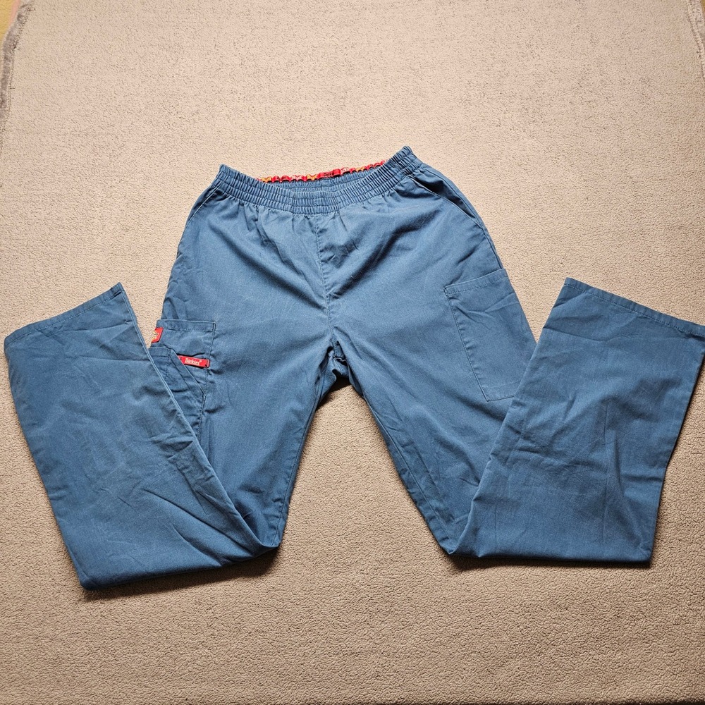 Dickies Blue Cargo Scrub Pants Elastic Waist Medical Workwear‎ Uniform One Size - Picture 4 of 10